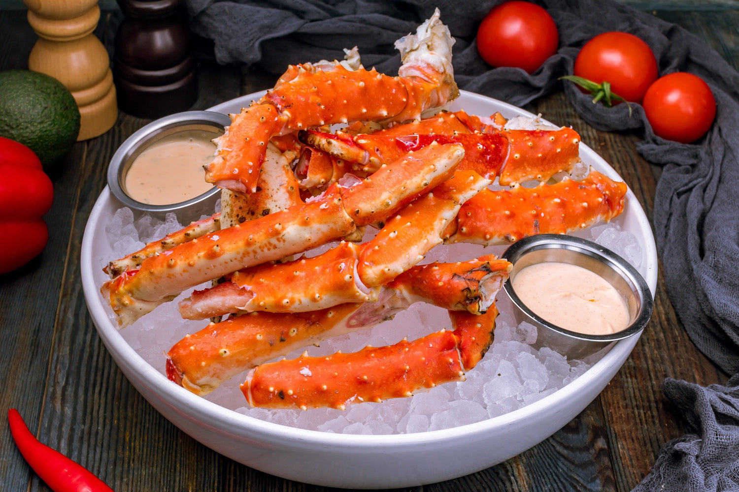 king crab on bowl